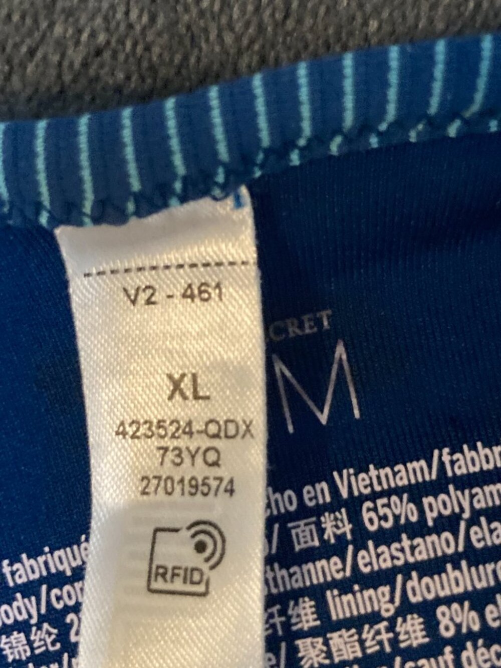 Victoria's Secret Women's Blue Halter One-Piece Swimsuit - Zip Chest - Size XL - Picture 4 of 6